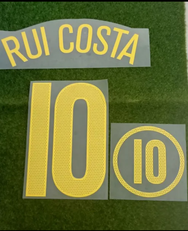 Rui Costa #10 2003-2005 Player Size Portugal Home PLASTIC Nameset
