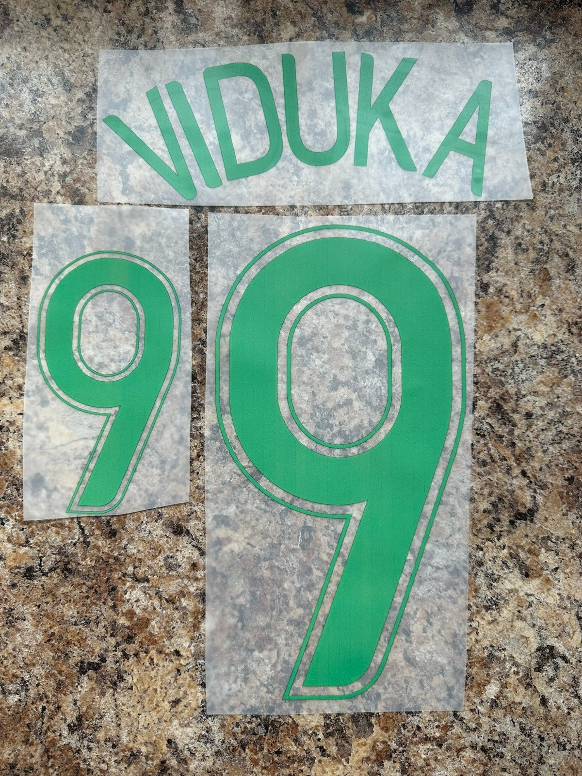 Viduka #9 Australia 2006 home Player Size PLASTIC Nameset