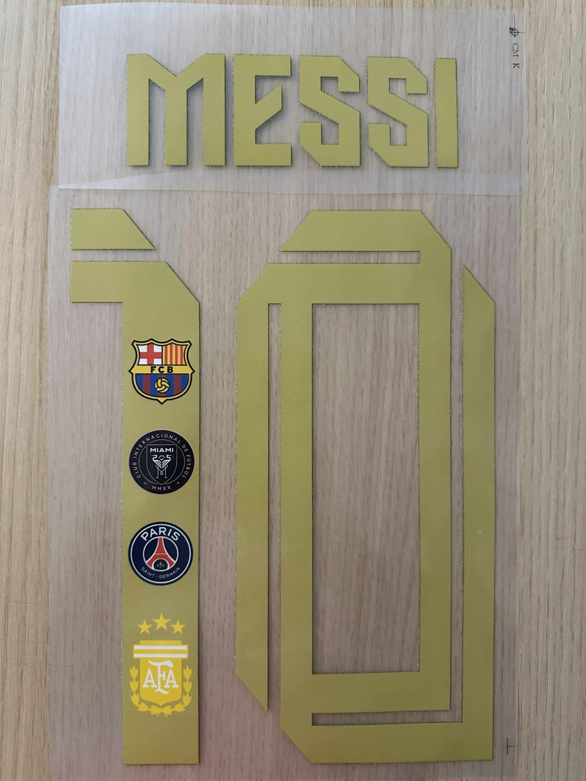 Messi #10 Argentina Galaxy PSG Barcelona Player Size Gold Nameset UK stock