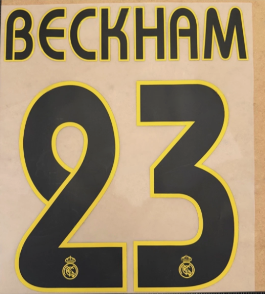 Beckham #23 Real Madrid 2003-2005 Away or Home Player Size Nameset UK Football