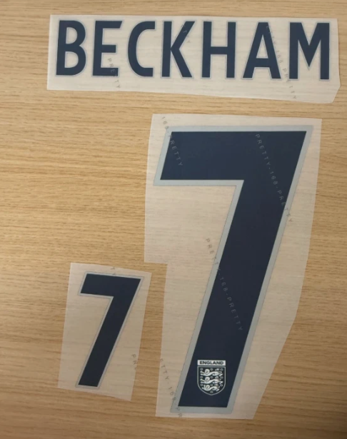Beckham nameset England player size 2005-2007 For Football Shirt