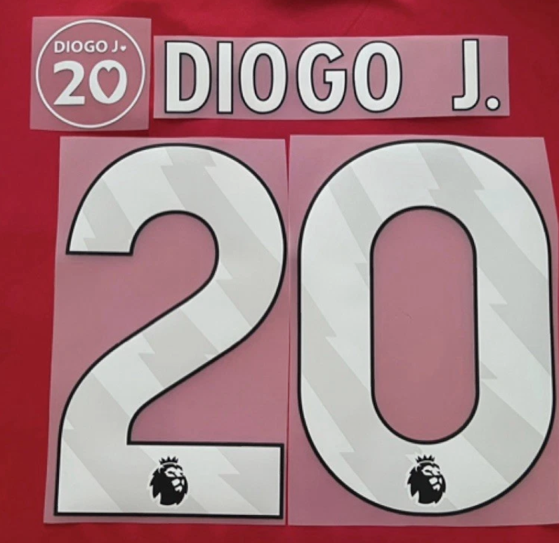 LIVERPOOL 2023-current DIOGO.J Jota 20 White PLAYER SIZE PATCH NAME