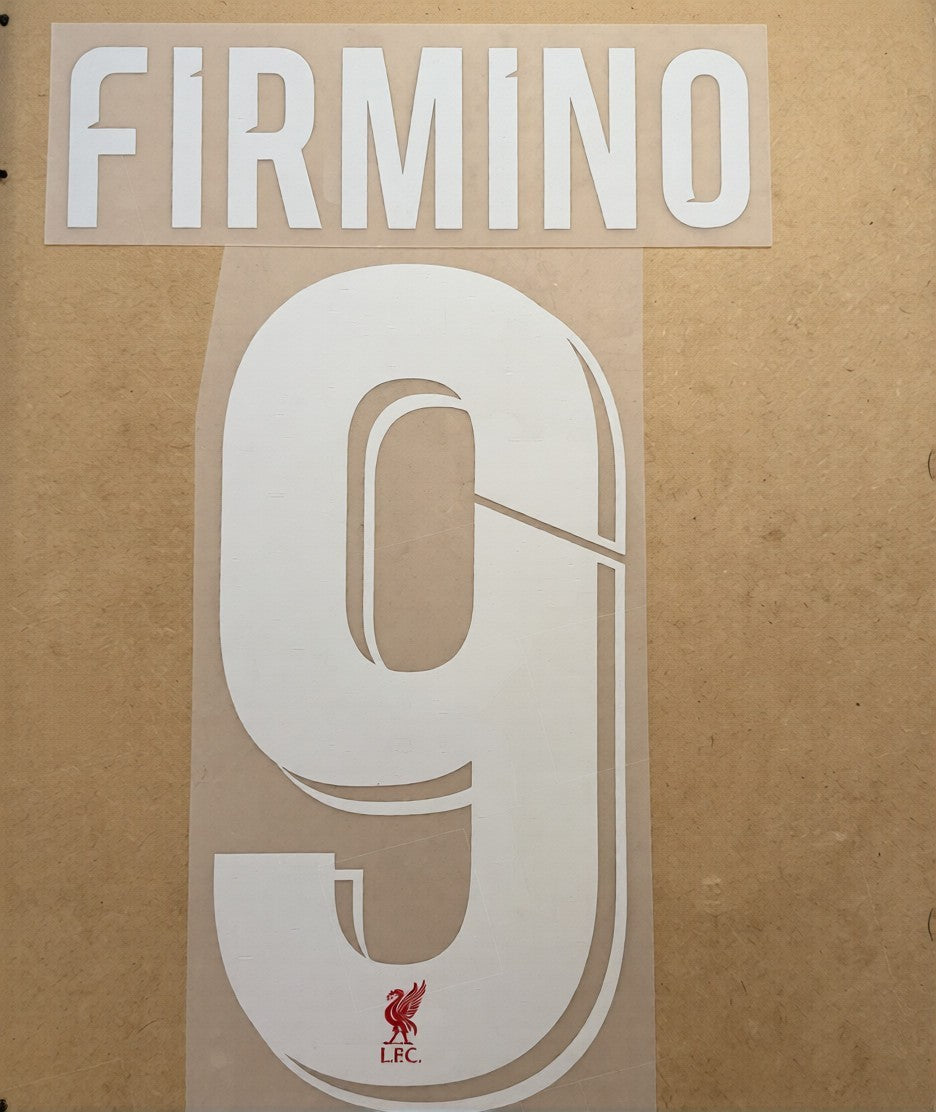 Firmino 9 LIVERPOOL CL 2018-2022 HOME PLAYER SIZE WHITE NAMESET