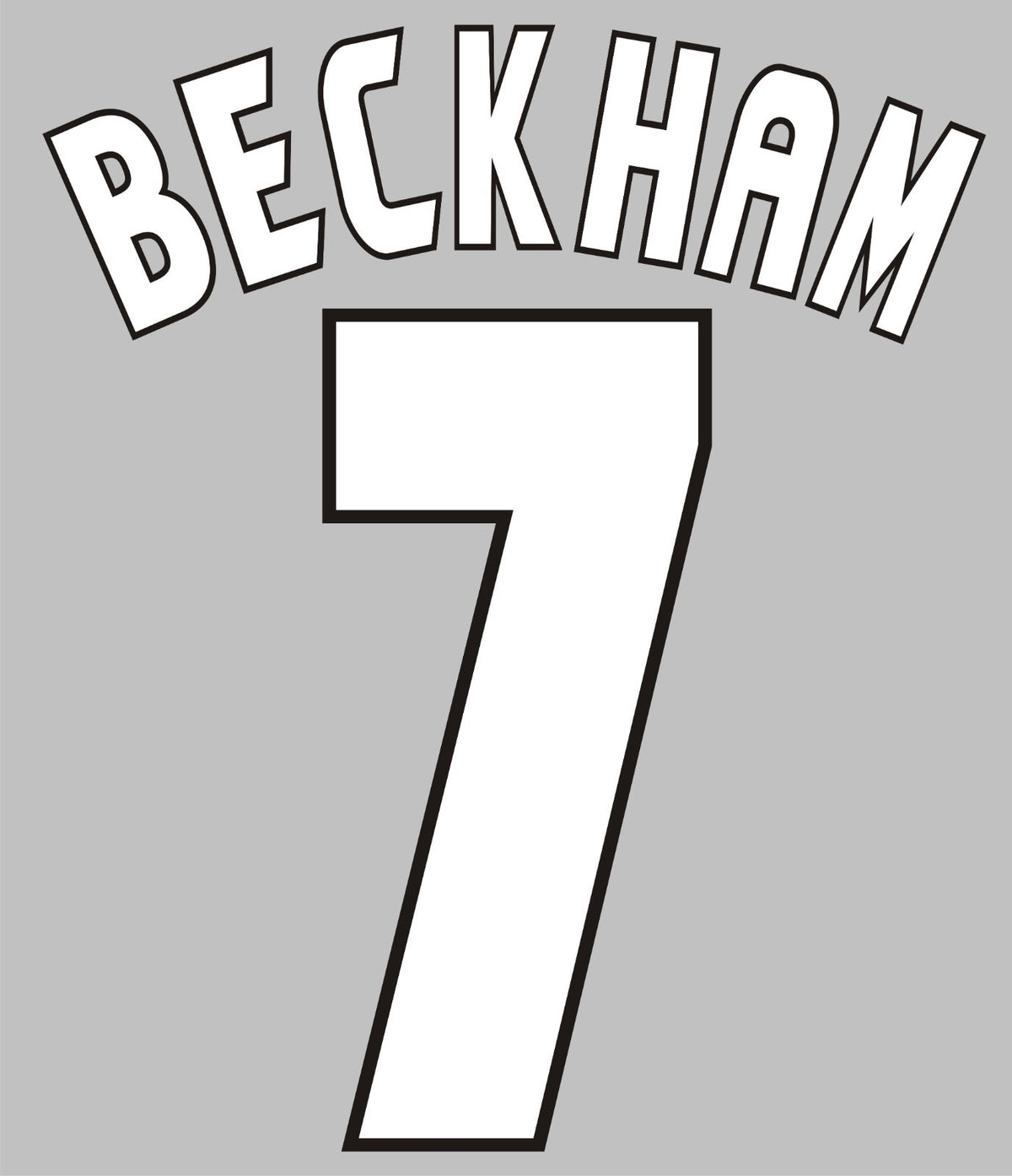 Beckham #7 1998-2000 Manchester United Felt Player Size Champions League Nameset