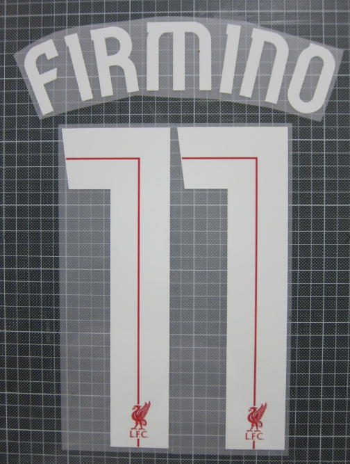 FIRMINO 11 LIVERPOOL CL 2016-2018 HOME PLAYER SIZE BLACK NAMESET