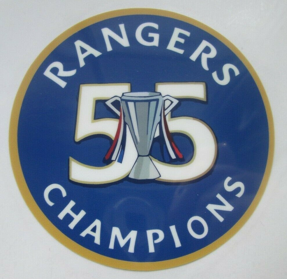 Rangers 55 Champions patch Iron On Heat Press badge UK STOCK