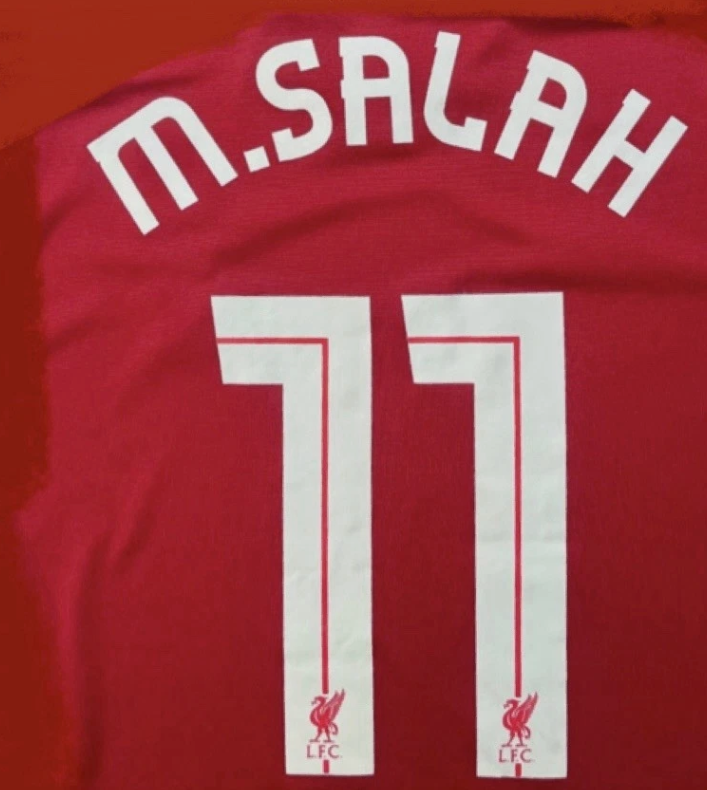 Number 11 M Salah 2014-2018 Player Size Champions League White Nameset Liverpool