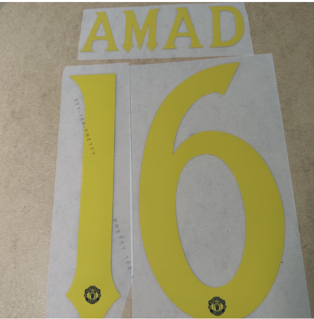 Amad #16 2025-26 Player Size Cup Yellow Third Nameset Manchester United
