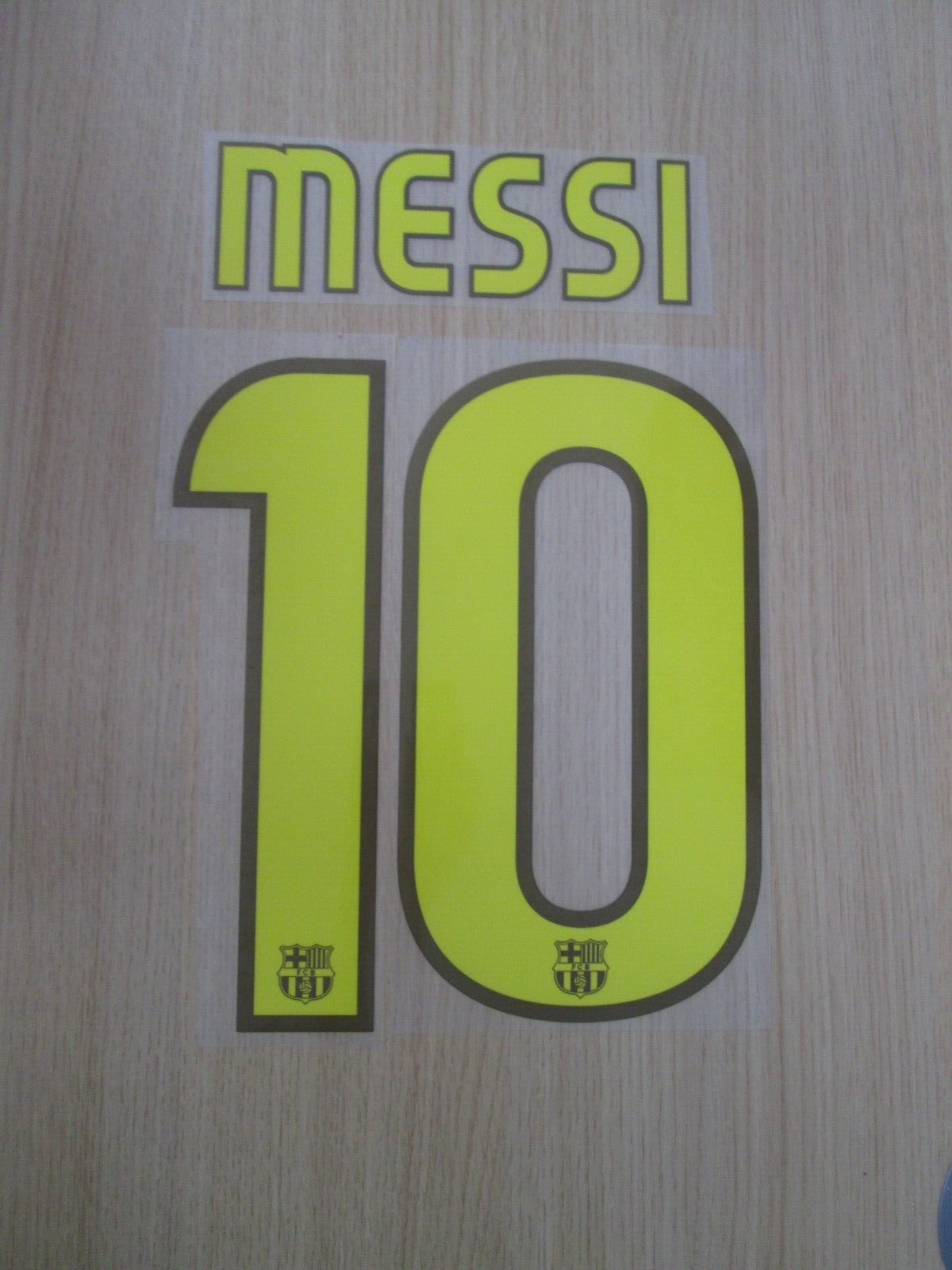 Messi #10 2008-2010 Barcelona Player Size Yellow Nameset UK stock