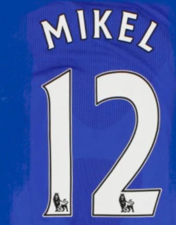 Mikel 12 2007-2013 Chelsea Player Size Premier League White Nameset UK STOCK
