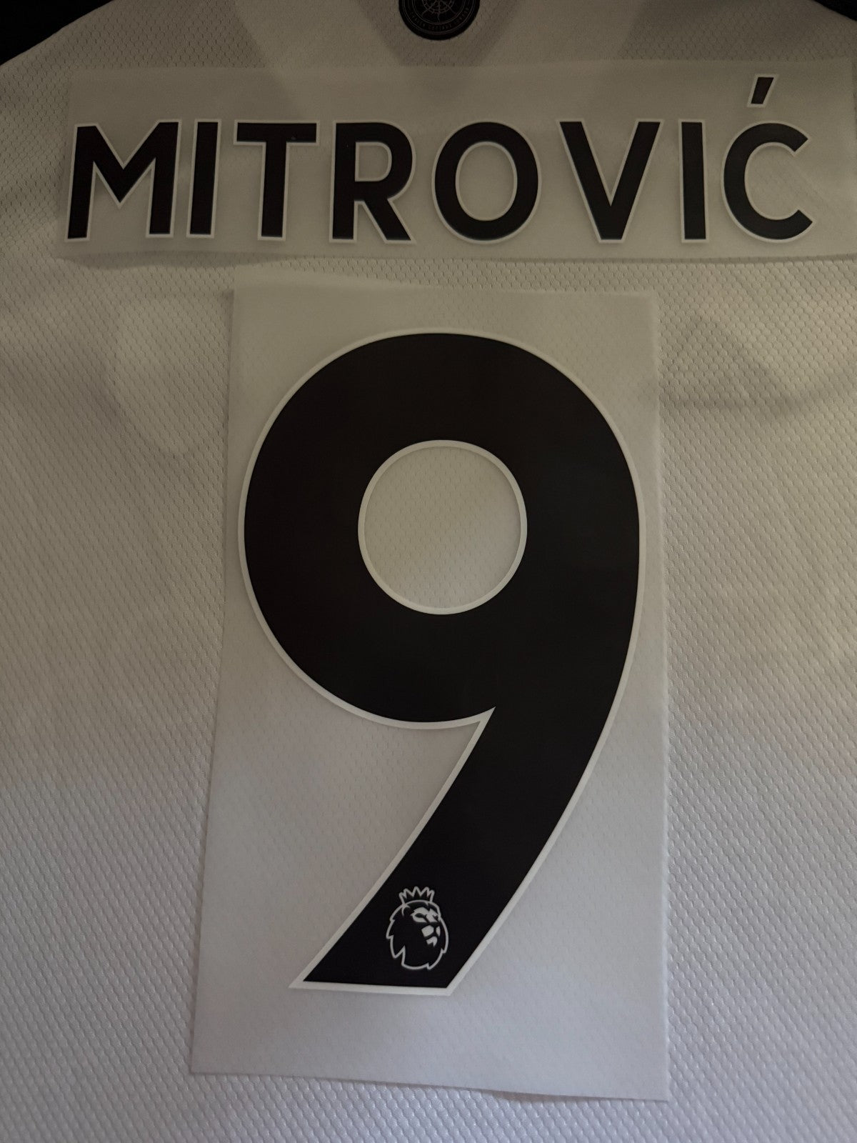 FULHAM 2017-2023 NEWCASTLE MITROVIC 9 BLACK PLAYER SIZE NAMESET