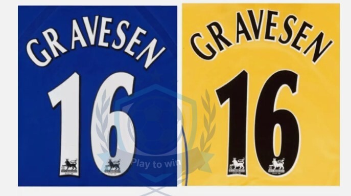 Gravesen 16 1999-2007 EPL Player Size Premier League White black Nameset Everton