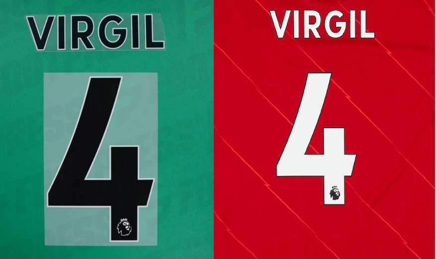 LIVERPOOL 2017-2024 VIRGIL 4 BLACK WHITE PLAYER SIZE CHOOSE ONE NAMESET