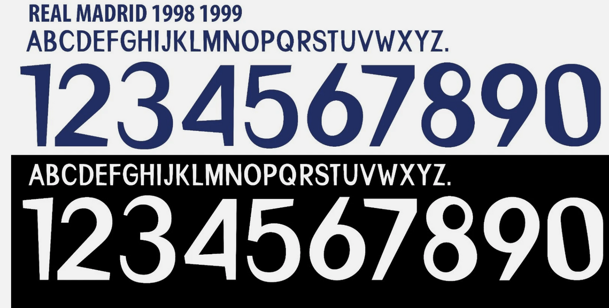Any Choose Name Number Set For Real Madrid La Liga 1998-1999 Home Away Football