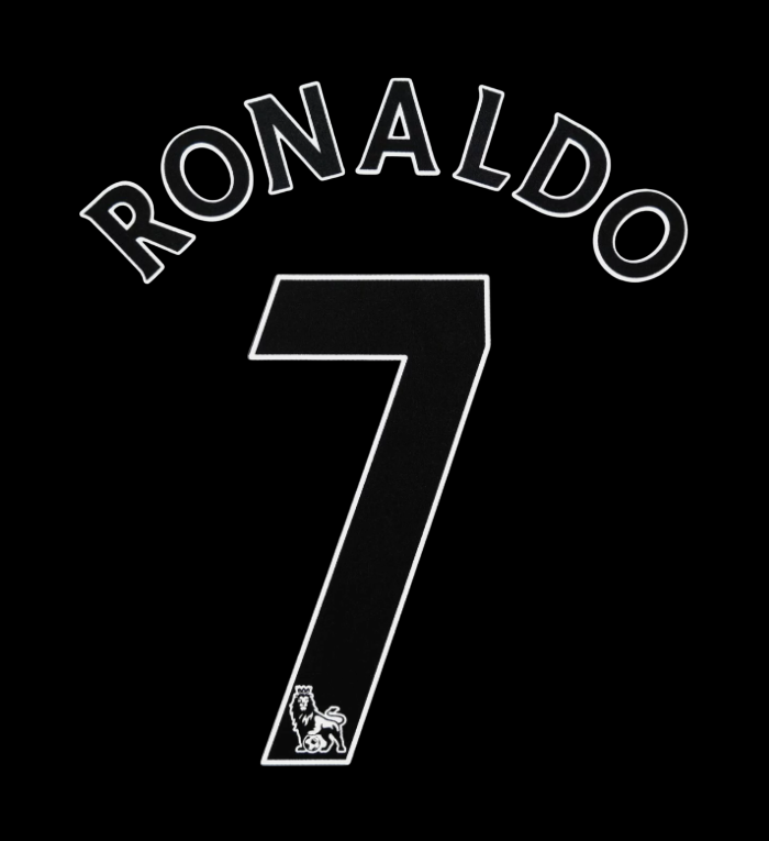2007-2013 Ronaldo 7 Manchester united EPL NAME AND NUMBER SET, Away nameset