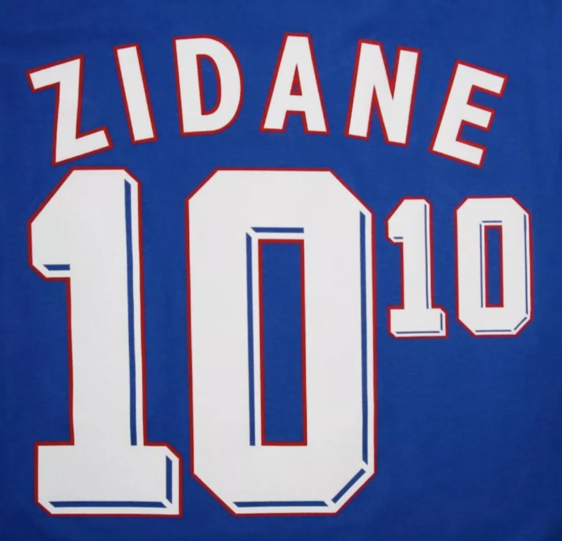 Zidane #10 France 1998 Home Player Size Nameset UK stock Football