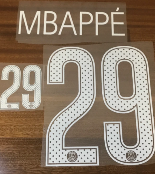 PSG Paris St Germain player Size 17-18 Kylian Mbappe 29 Nameset Soccer Football