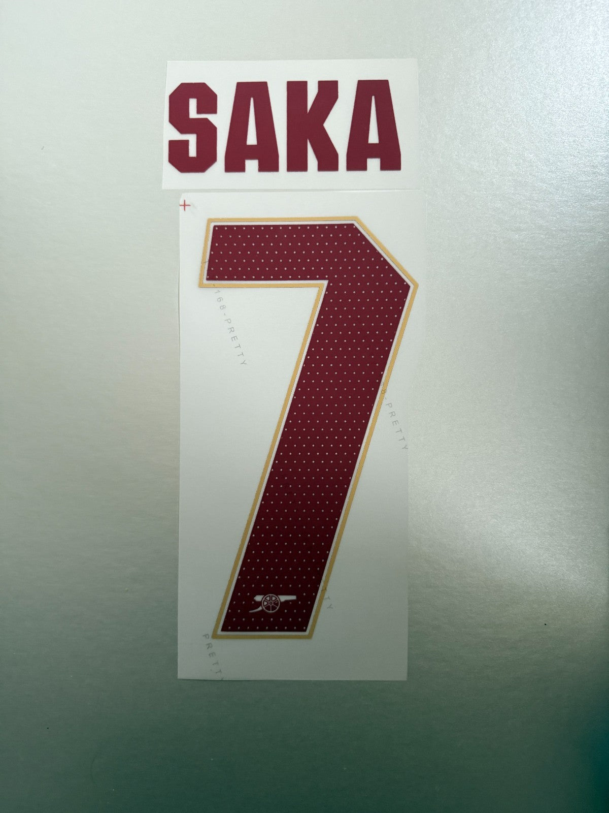 Arsenal Saka 7 2025-2026 AWAY PLAYER SIZE CL NAMESET
