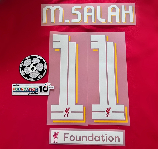 Number 11 M Salah 2024-2026 Player Size Champions League Set Nameset Liverpool
