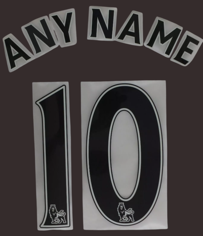 Any name Premier League Football Shirt 2013-17 nameset KIDS size plastic BLACK
