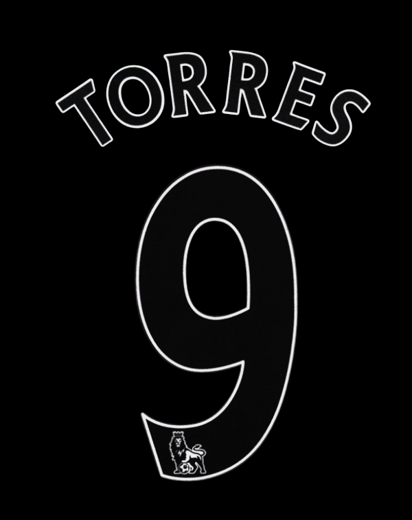 Torres 9 Liverpool 2007-2013 EPL NAME AND NUMBER SET, Home Away nameset