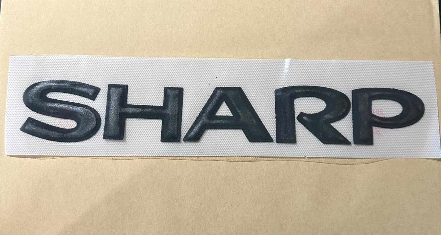 Manchester United SHARP Sponsor Patch Black Flock 3D Repro for Shirt