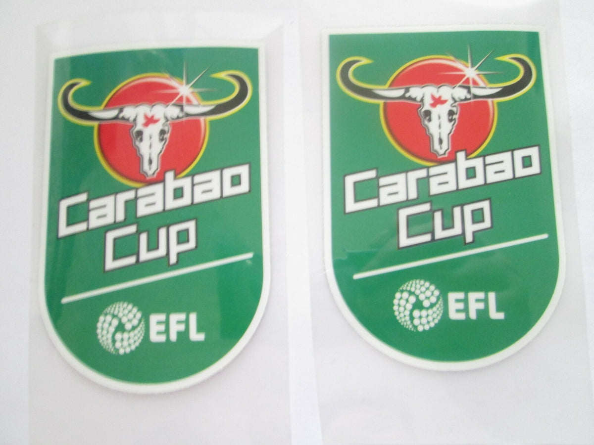 Carabao Plastic Cup patch player size Iron On Heat Press PAIR UK STOCK badge