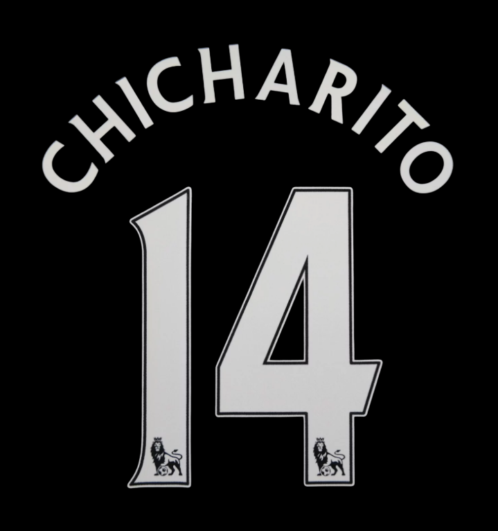 Chicharito 14 Manchester united 2007-2013 EPL NAME AND NUMBER SET, Home Away UK