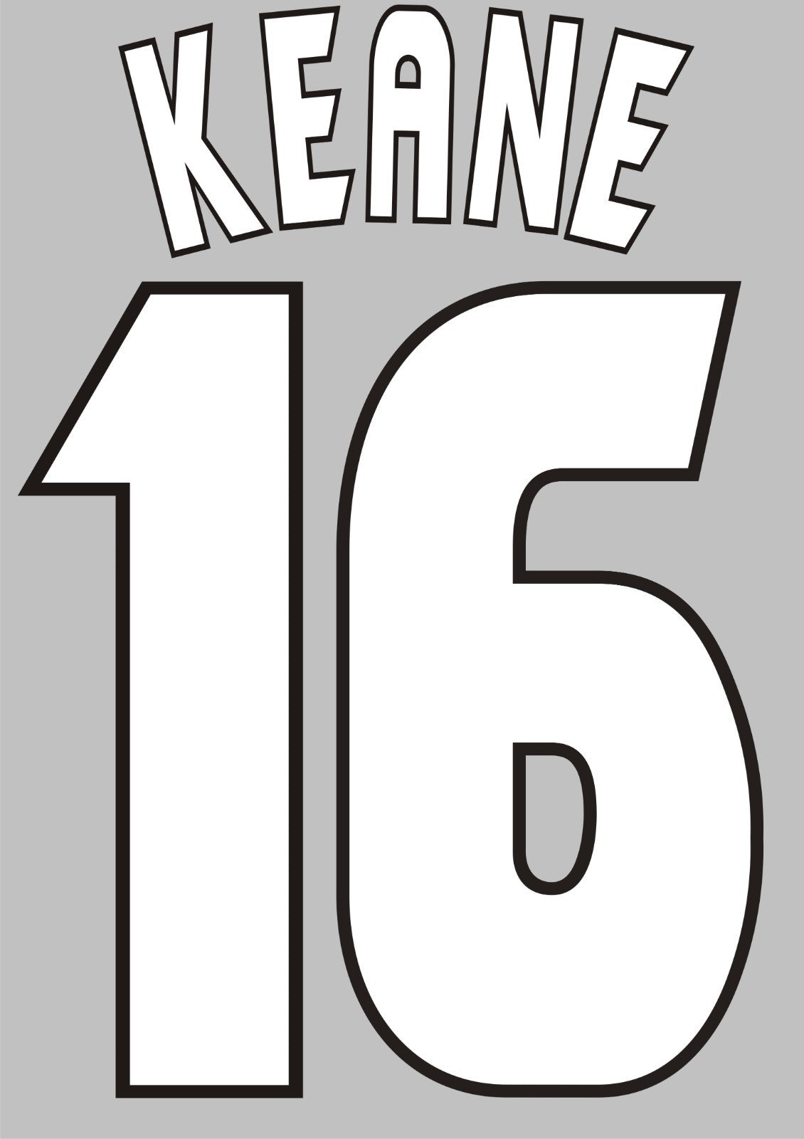Keane #16 1998-2000 Manchester United Felt Player Champions League Nameset