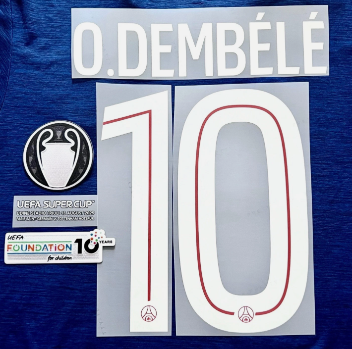 O Dembele PSG Paris Saint Germain Home nameset player size football shirt patch