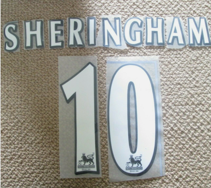 Sheringham #10 1997-2006 EPL Player Size Premier League White Nameset