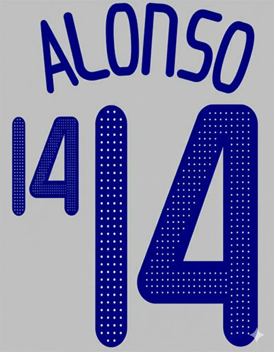 Alonso #14 Euro 2008 Spain choose Away Player Size Nameset Football