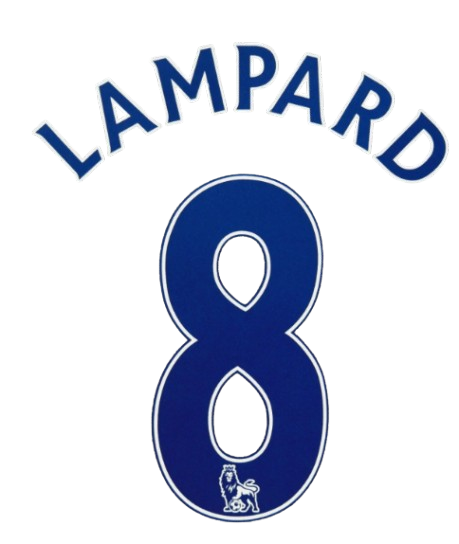 Lampard #8 2007-2013 EPL Chelsea Player Size Premier League Navy Nameset Felt