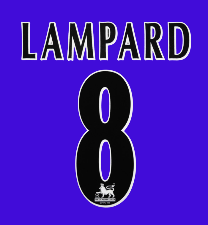Lampard #8 1997-2006 EPL Player Size Premier League black Nameset Chelsea