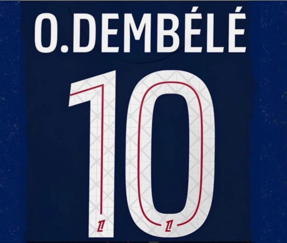 O.Dembele 10 PSG Paris Saint Germain Home 26 nameset player size football shirt