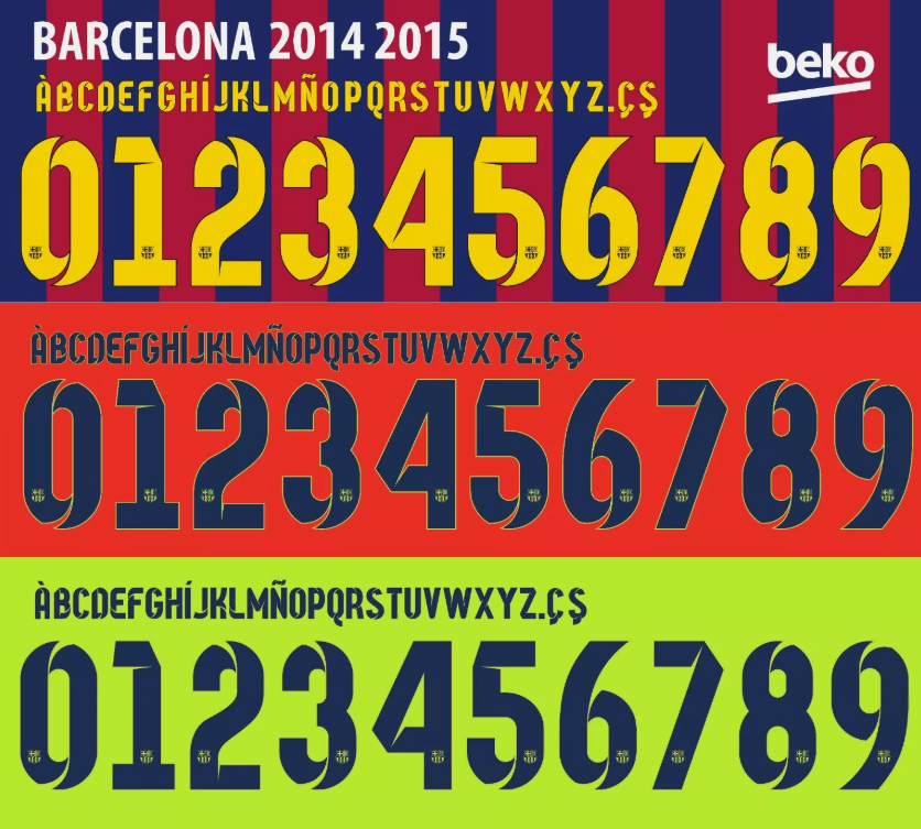 Choose Name Number Set For Barcelona La Liga 2014-2015 Home Away Football