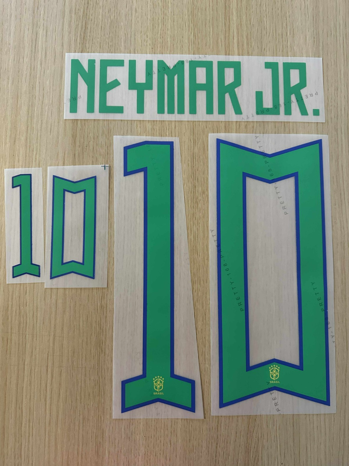 Neymar #10 Brazil Brasil WC 2022 Home Player Size Nameset Football