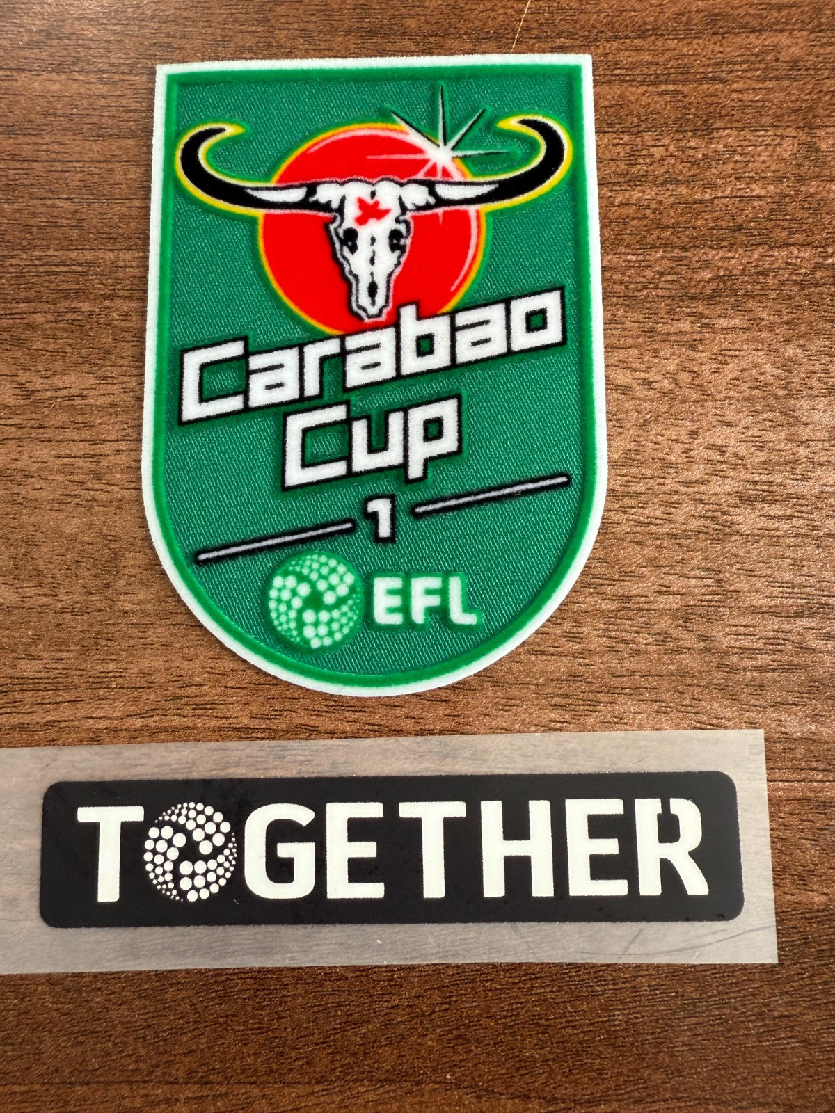 Carabao Felt Cup 1 winners patch player size Iron On Heat Press 2025 UK STOCK