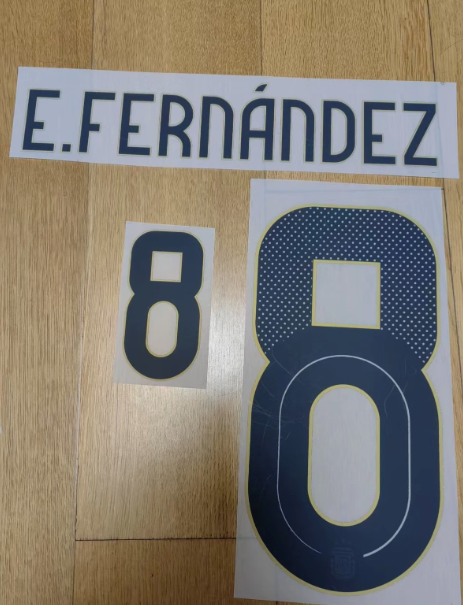Argentina Player Size 2024 Home E.Fernández 8 Nameset Soccer Football