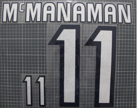 McManaman 11 England Euro 2000 Away Felt Player Size Nameset