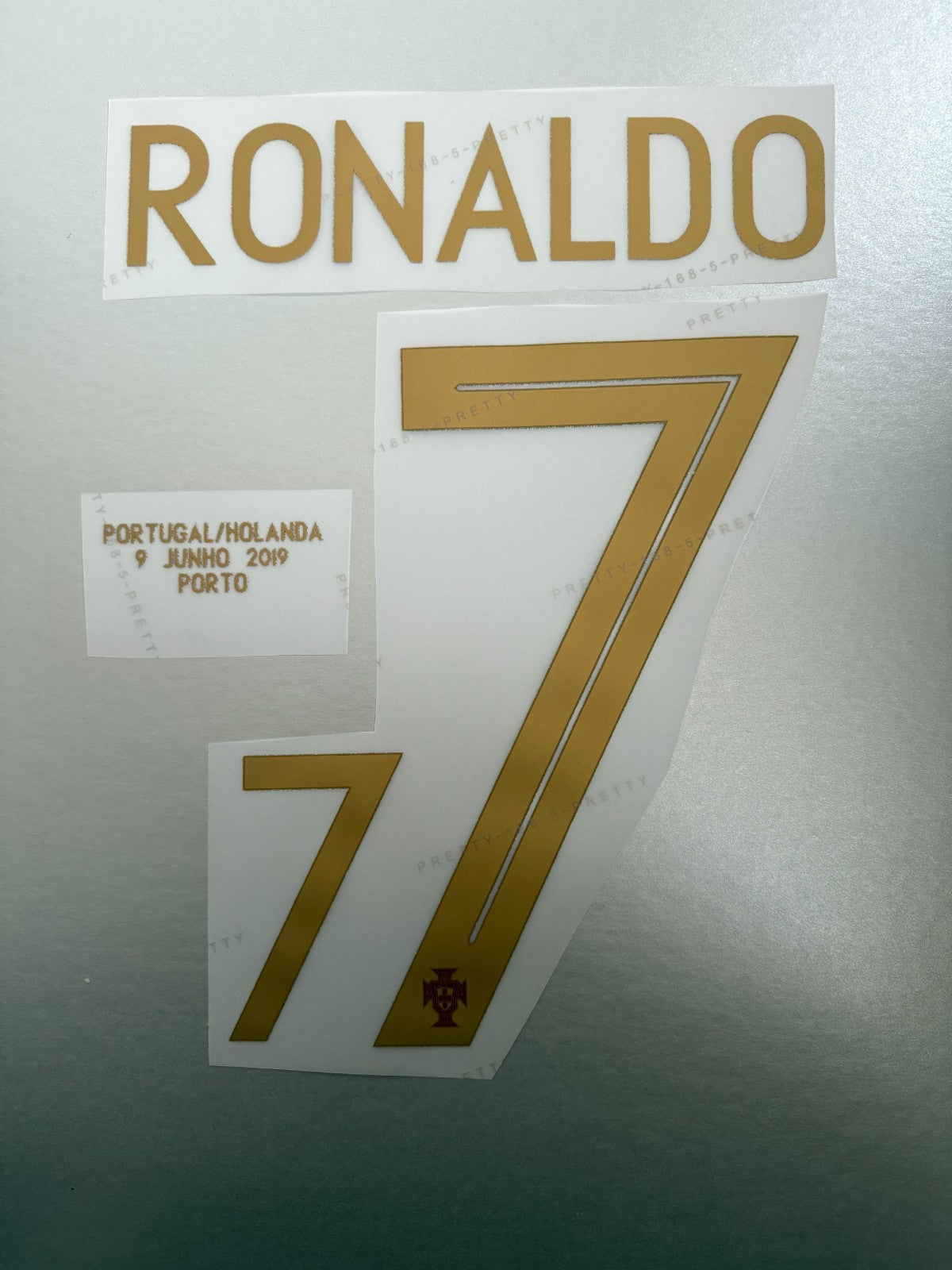 PORTUGAL Ronaldo 7 Away PLAYER SIZE Nations League Final 2019 Nameset