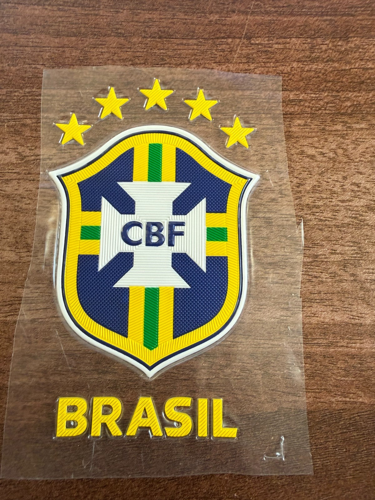 Brazil Brasil 5 Star Football Silicon Iron On Patch Badge