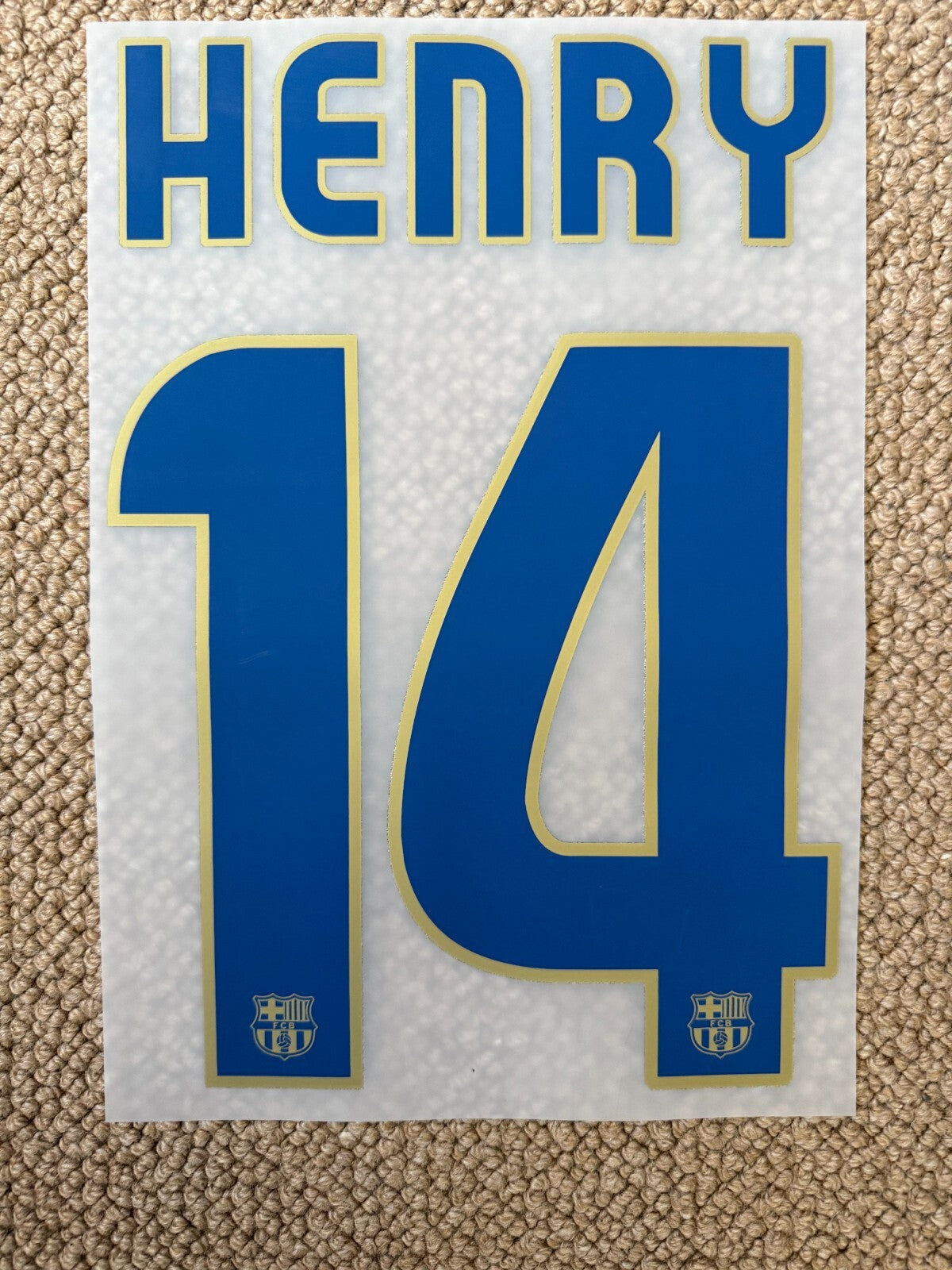 Henry #14 2008-2010 Barcelona Player Size Blue Gold Nameset UK stock
