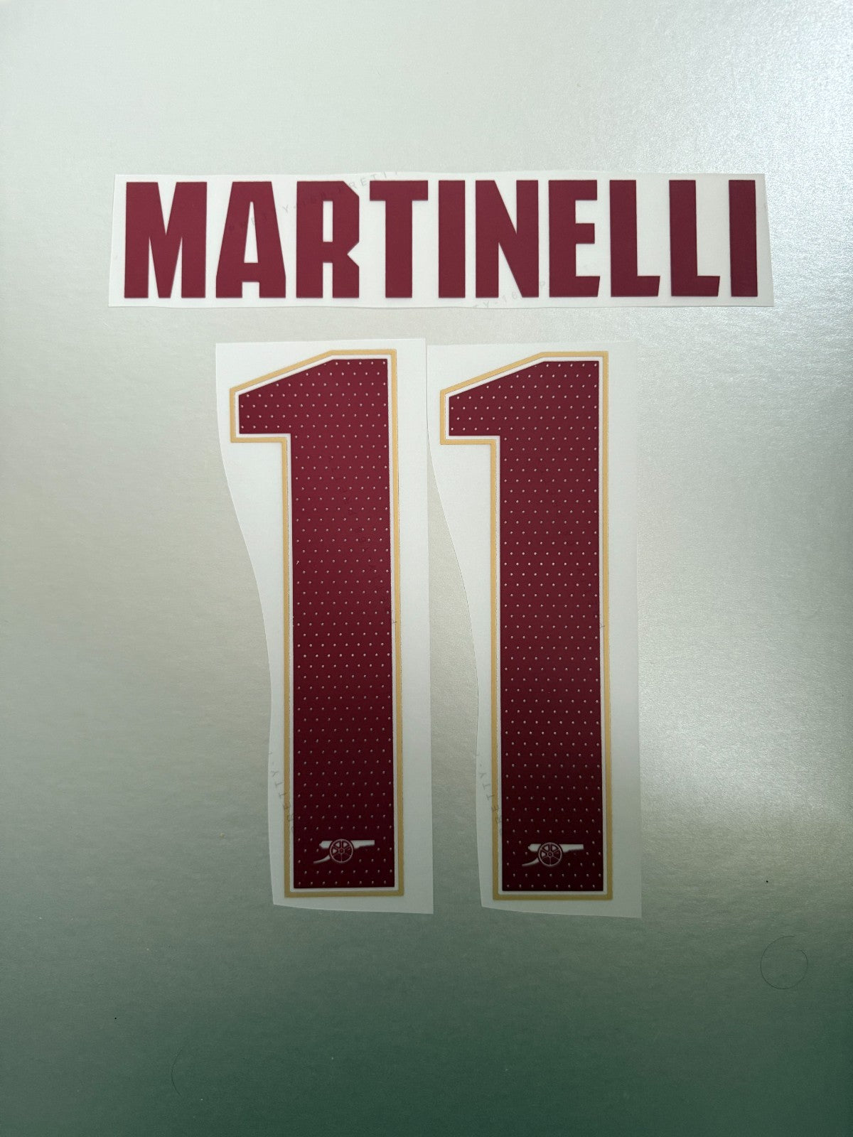 Arsenal MARTINELLI #11 2025-2026 AWAY PLAYER SIZE CL NAMESET