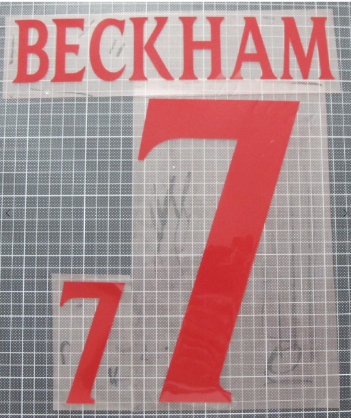 Beckham 7 England Euro 2000 Home Felt Player Size Nameset
