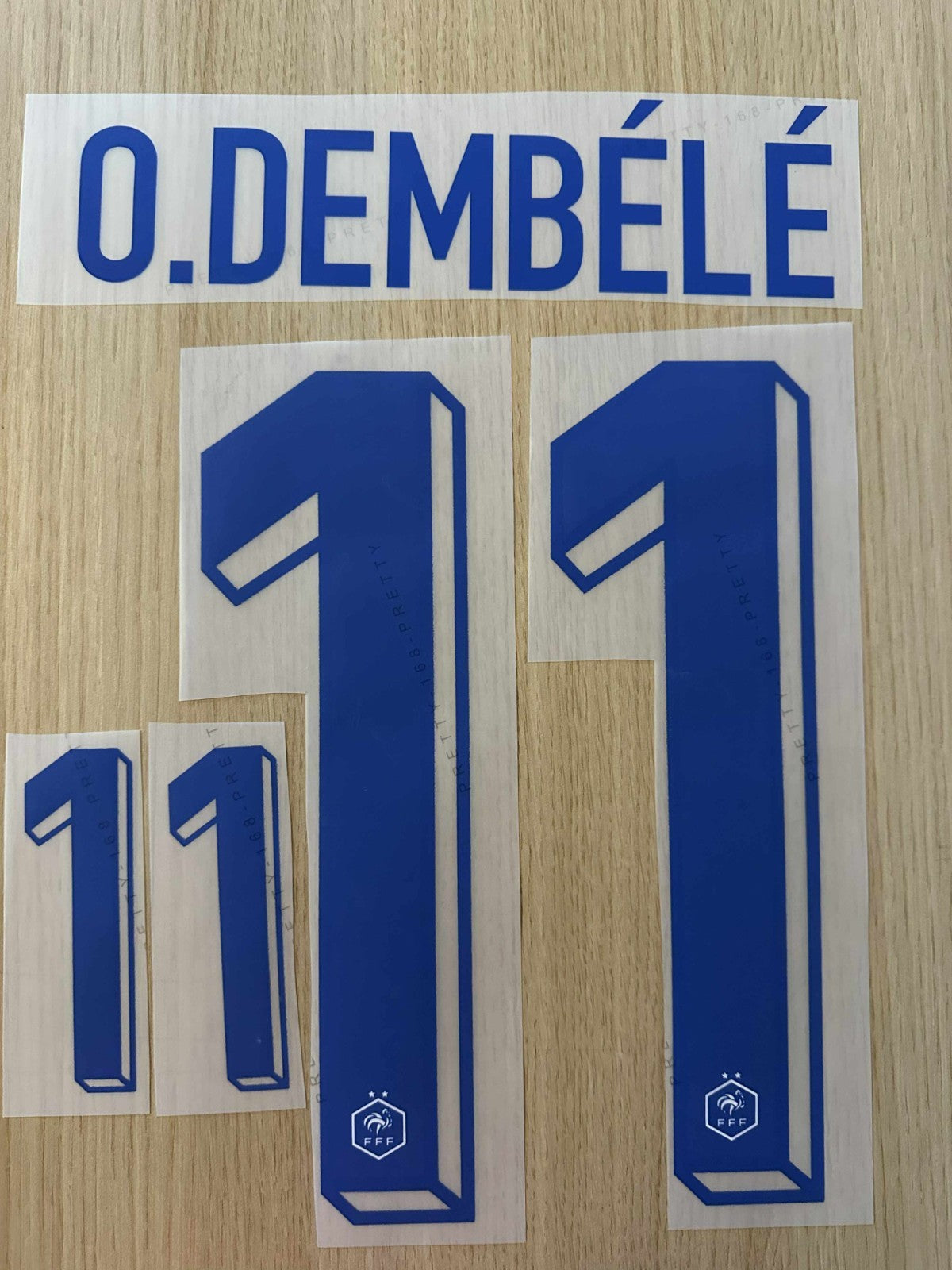 Dembele #11 France 2024 Away Player Size Nameset Football