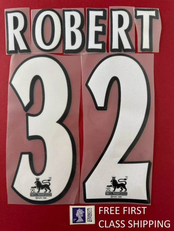 Robert #32 1997-2007 Newcastle Felt Player Size Premier League Nameset bk