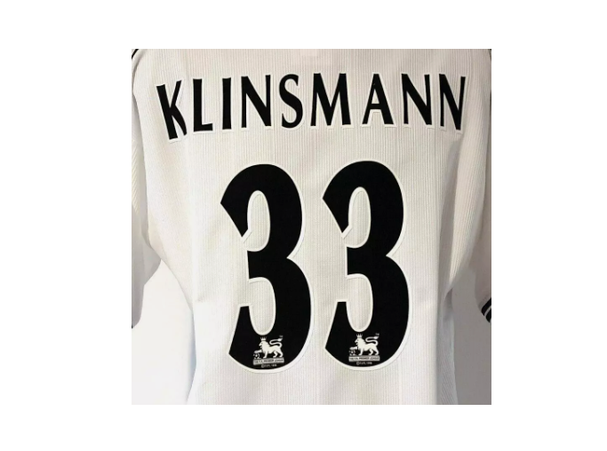 Klinsmann #33 1997-1999 Tottenham Spurs Player Size Premier League Blak Nameset