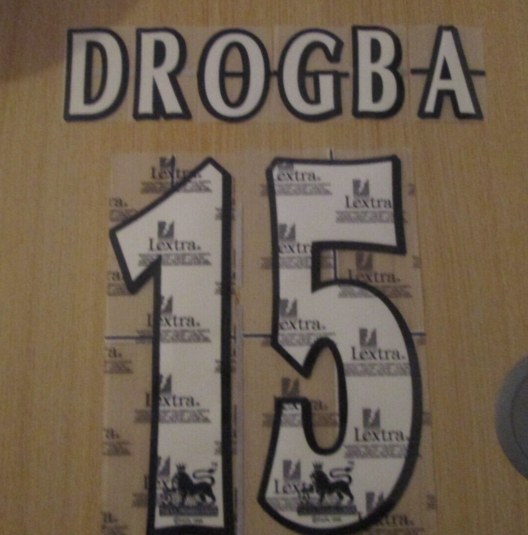 DROGBA 15 2004-2006 EPL Player Size Premier League White Nameset Chelsea