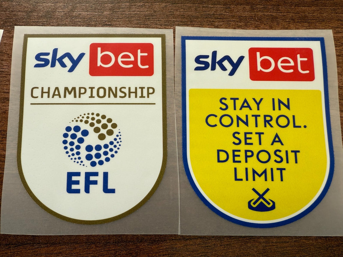 2020-2021 Sky Bet Championship patch player size Iron On Pair Plastic UK STOCK